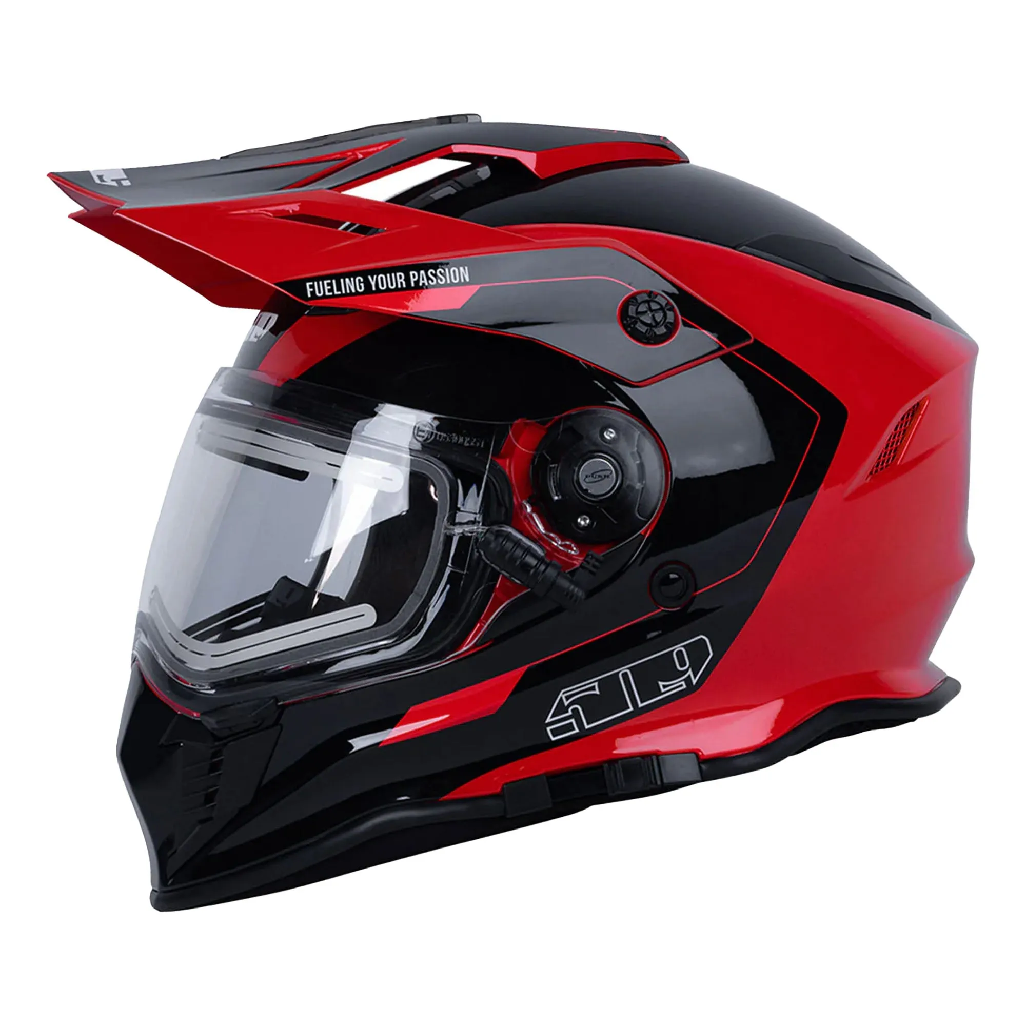 509  Delta R3L Ignite Snowmobile Helmet Fidlock Dual Electric Shield Racing Red FMVSS 218