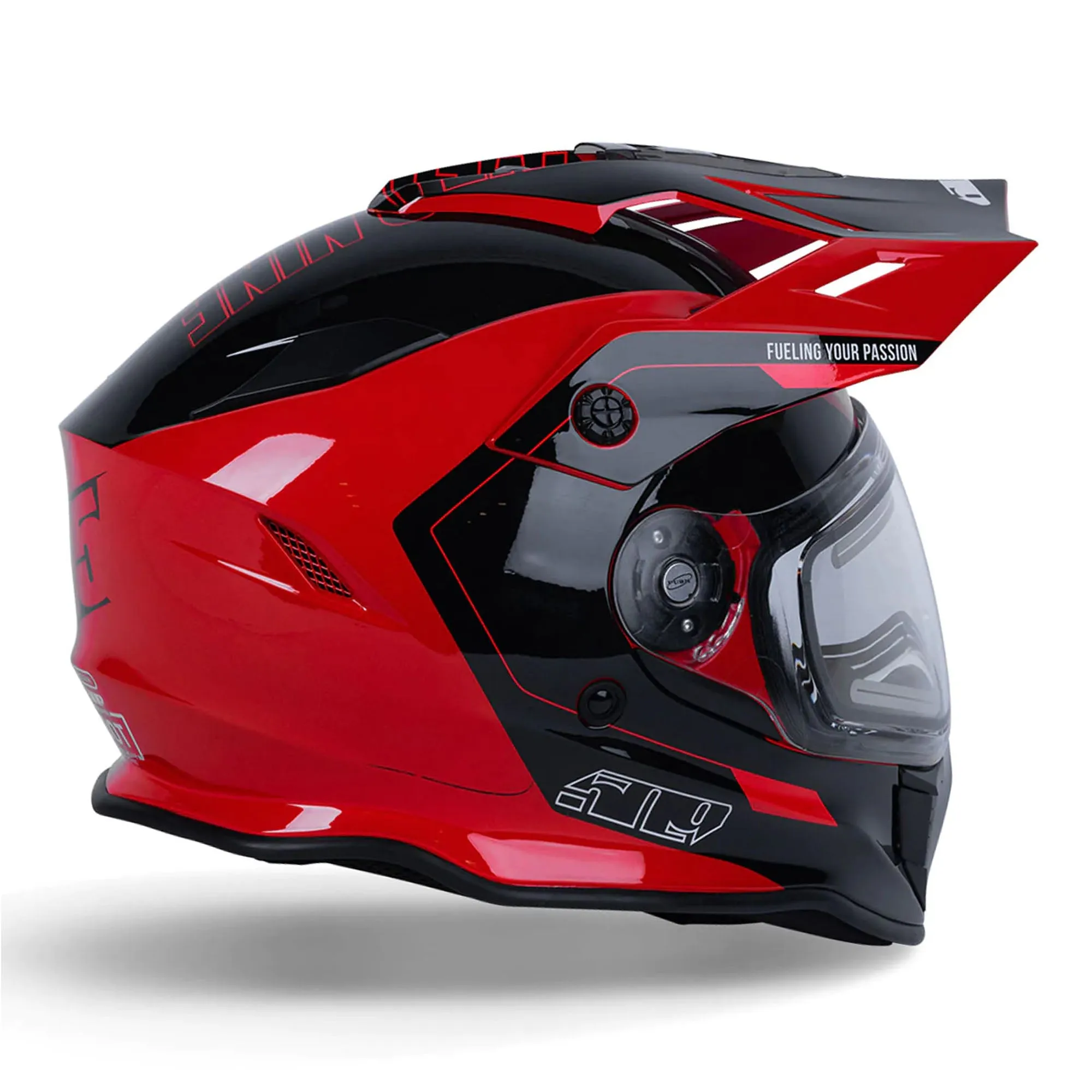 509  Delta R3L Ignite Snowmobile Helmet Fidlock Dual Electric Shield Racing Red FMVSS 218