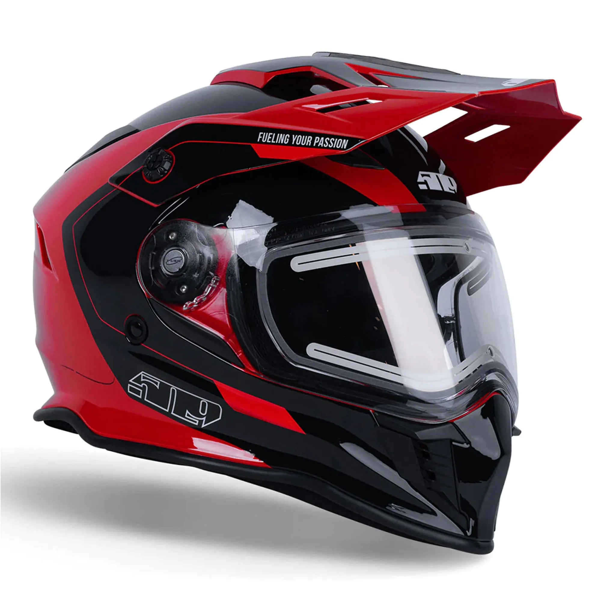 509  Delta R3L Ignite Snowmobile Helmet Fidlock Dual Electric Shield Racing Red FMVSS 218