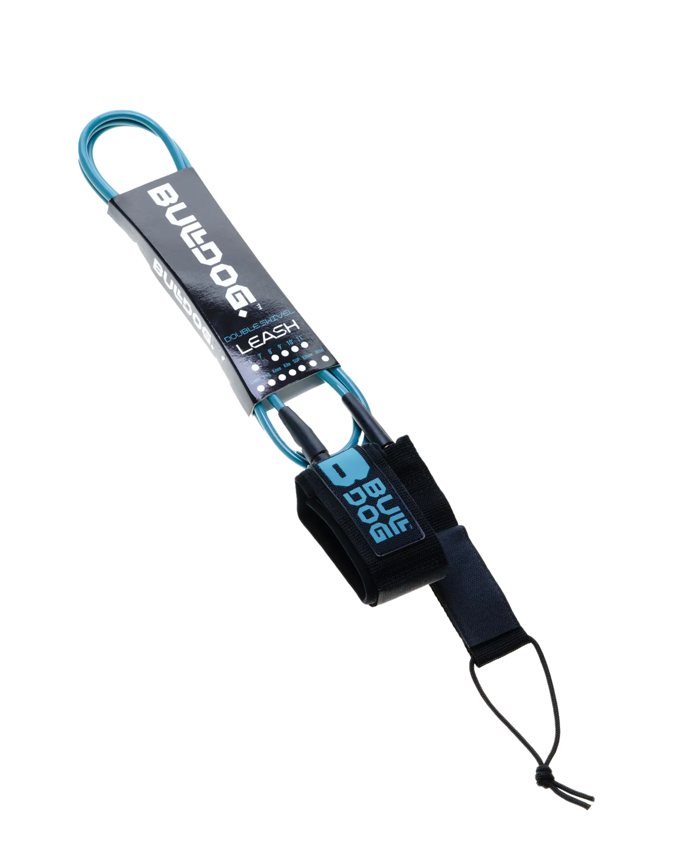 9'0" Surfboard Ankle Leash in Black & Petrol Blue