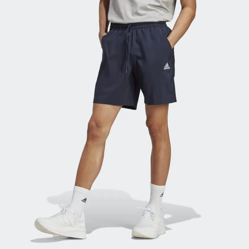 ADIDAS MEN'S AEROREADY ESSENTIALS CHELSEA SMALL LOGO NAVY SHORTS