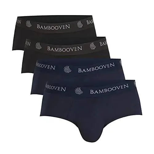 Bambooven Breathable Briefs with Pouch – Sweat-Wicking Underwear, Men’s Underwear, Anti-Chafing, Built-in Pouch Support (4 Pack)