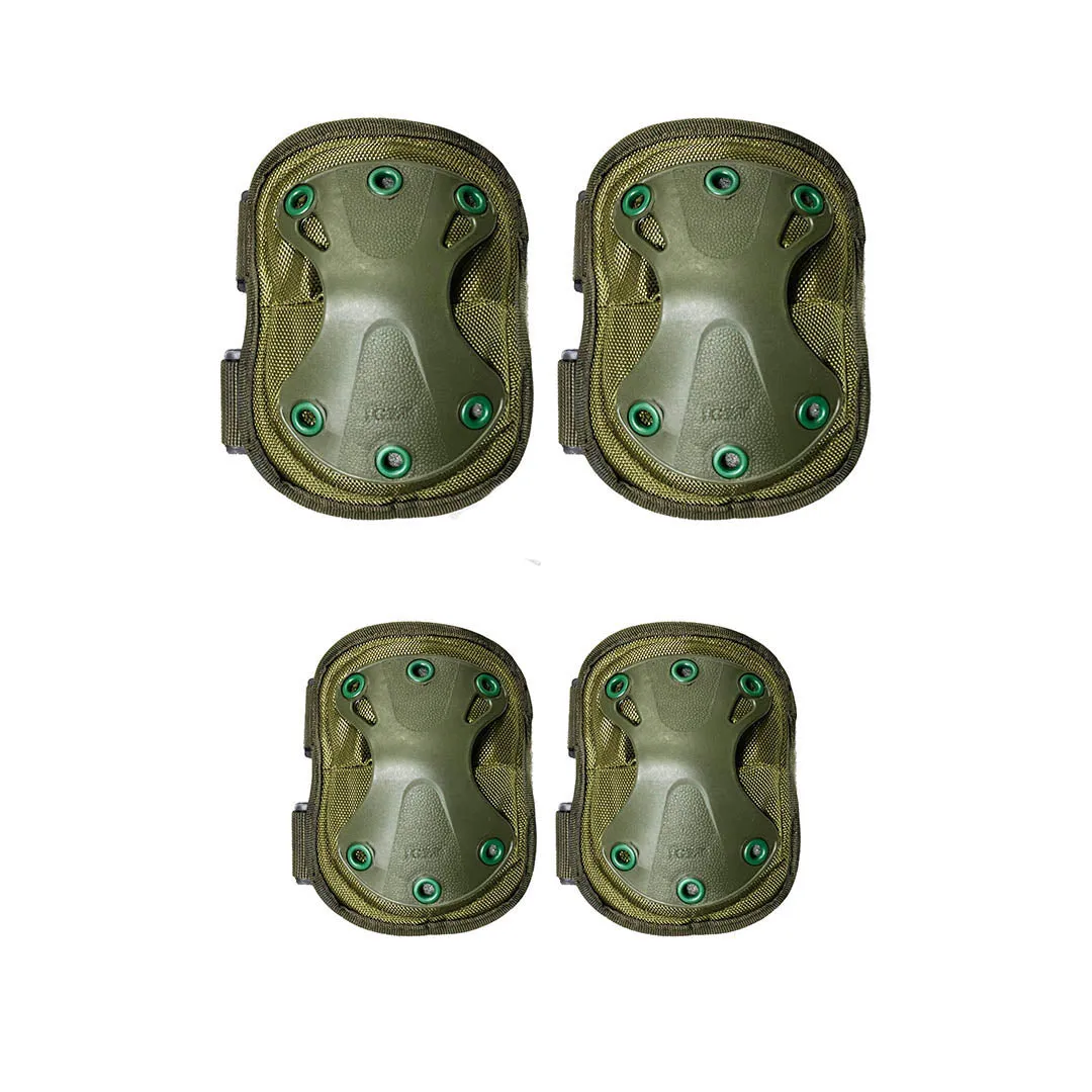 Beige Paintball Airsoft Skates Knee & Elbow Pad Set