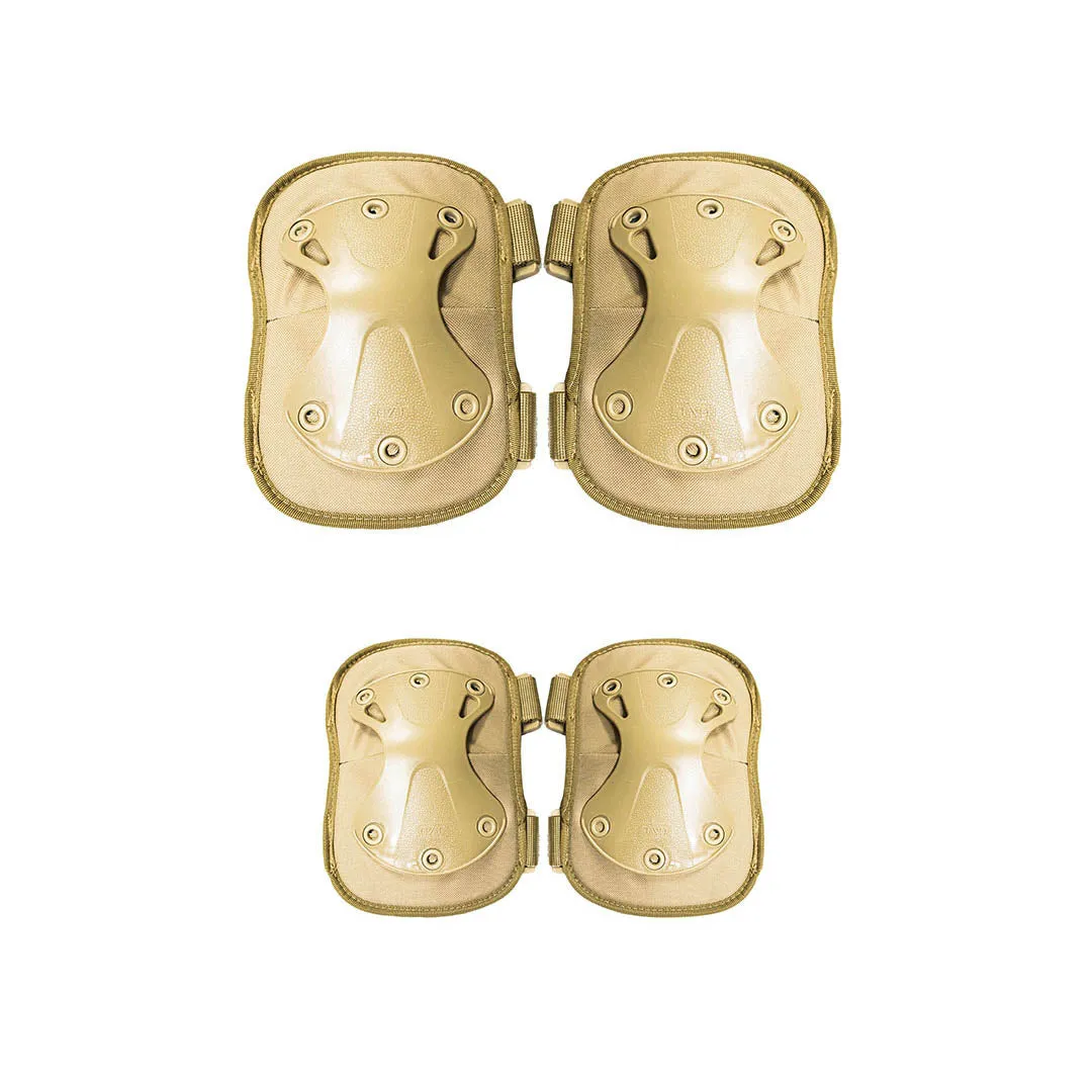 Beige Paintball Airsoft Skates Knee & Elbow Pad Set