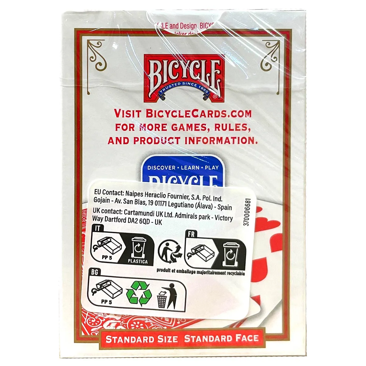 Bicycle Blank Face Magic Deck Standard Playing Cards Red