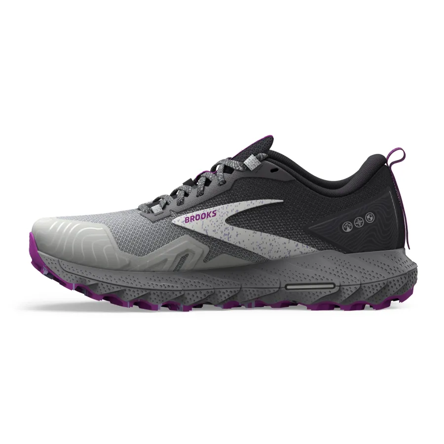 Brooks Cascadia 17 Wide | Oyster / Blackened Pearl / Purple | Womens