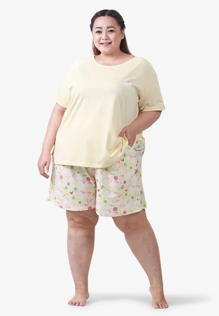 Butterscotch Unicorn Sleep Shorts - Yellow