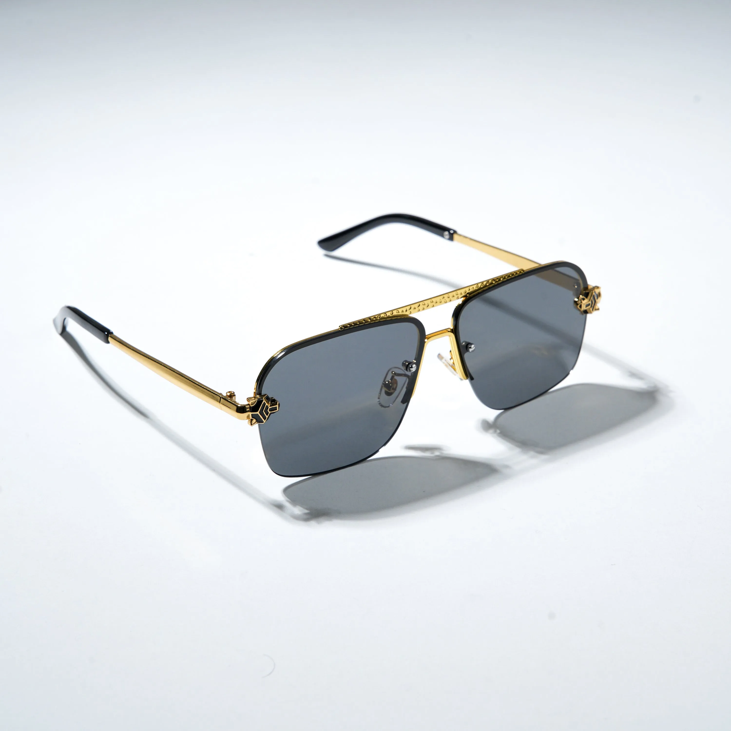 Chokore Classic Double Bridge Sunglasses (Black & Gold)