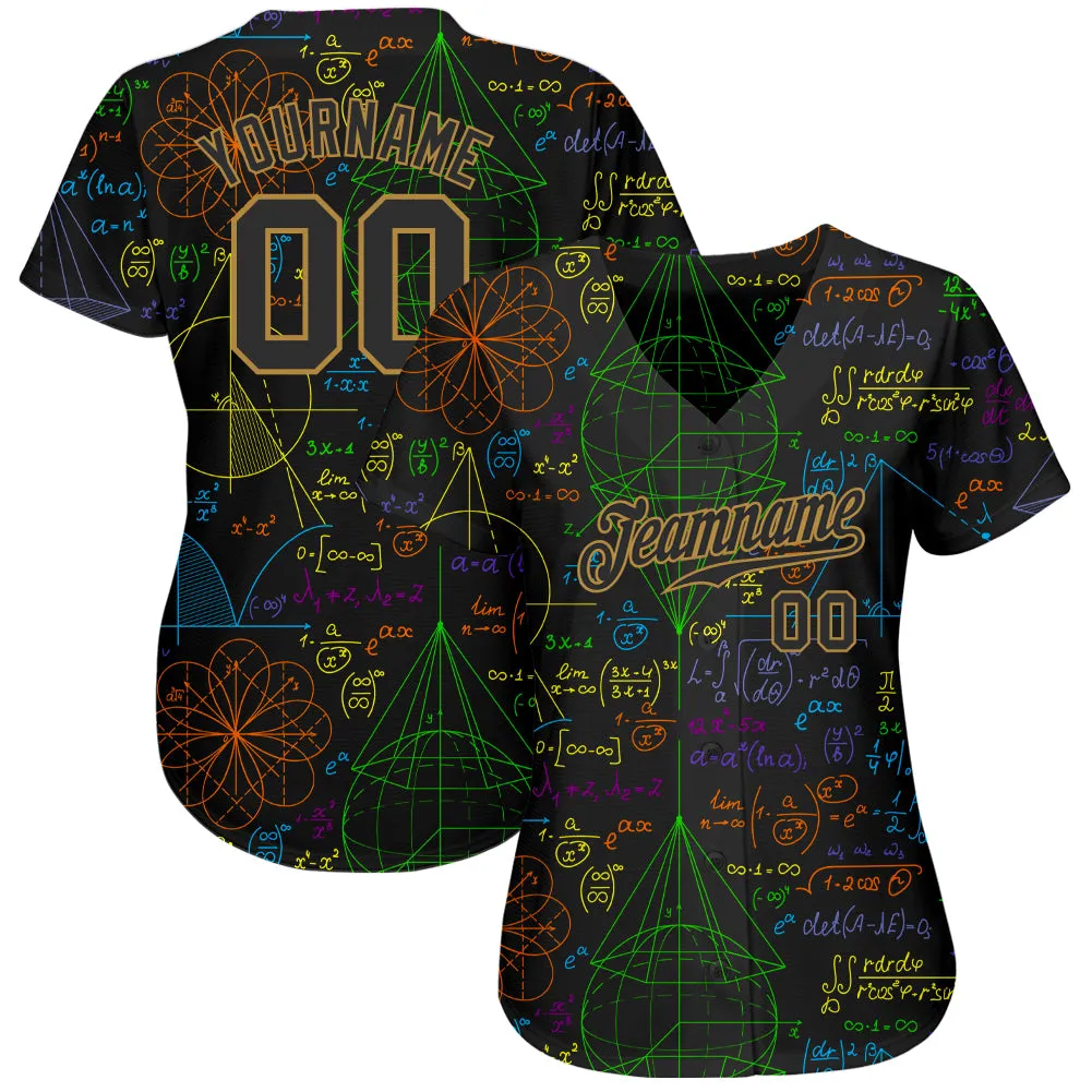 Custom 3D Pattern Design Math Authentic Baseball Jersey