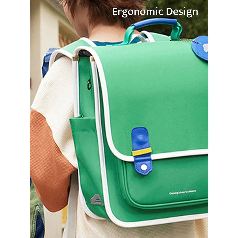 Jade Green Rectangle style Backpack for Kids, Medium