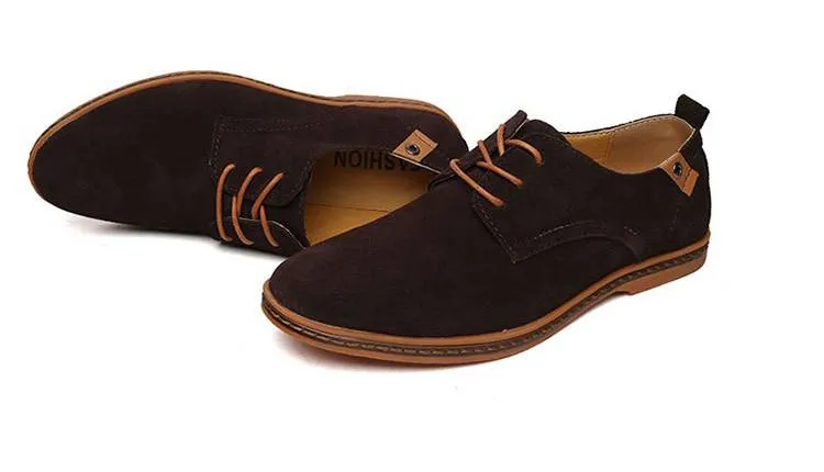 Men Casual Leather Chaussure Homme Shoes Brown