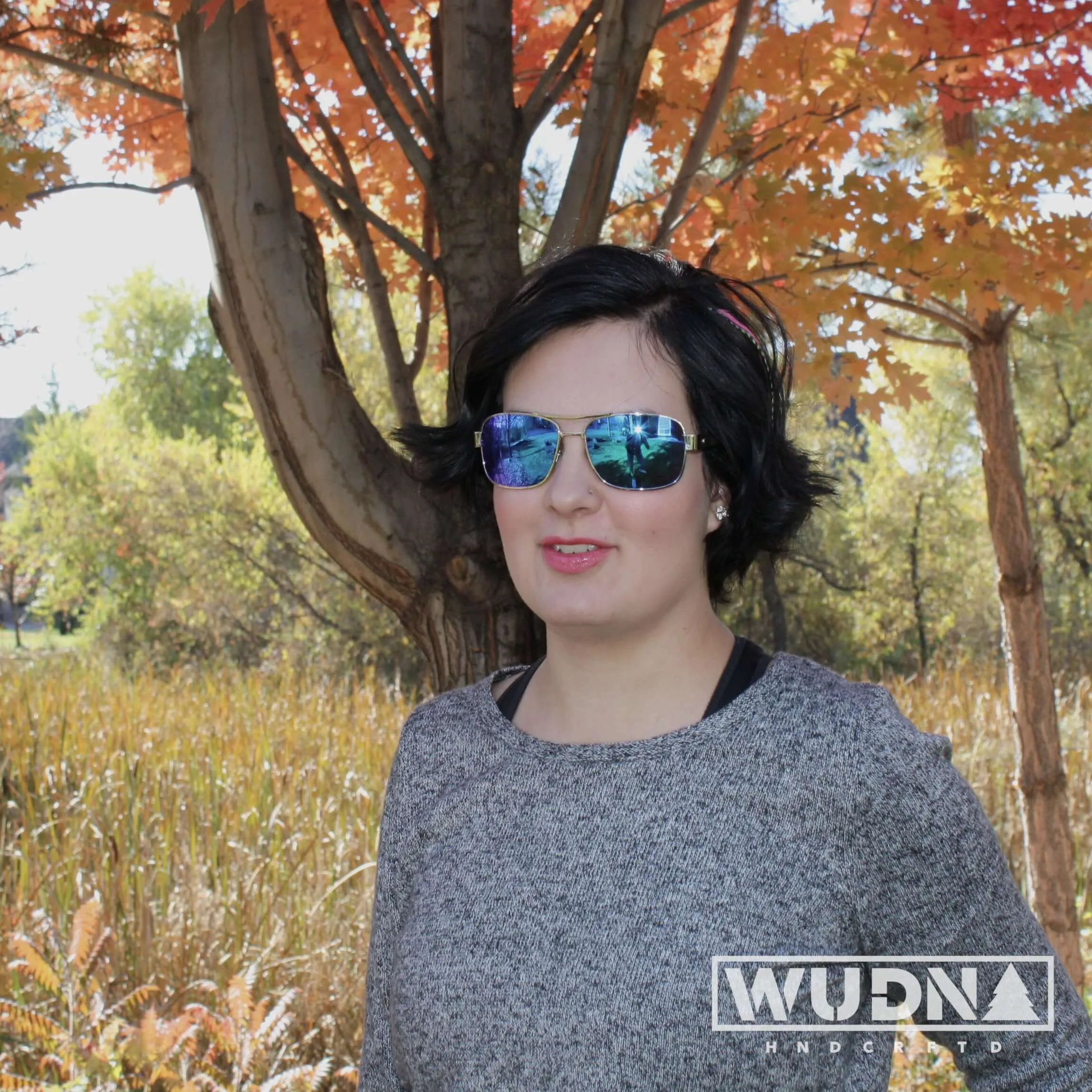 Real Ebony Wood Silver Framed Slim Aviators by WUDN