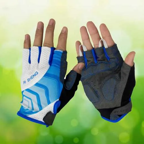 RI SHENG Shockproof Breathable MTB Half Finger Gloves Mountain Cycling Gloves Bicycle Motocross Gloves