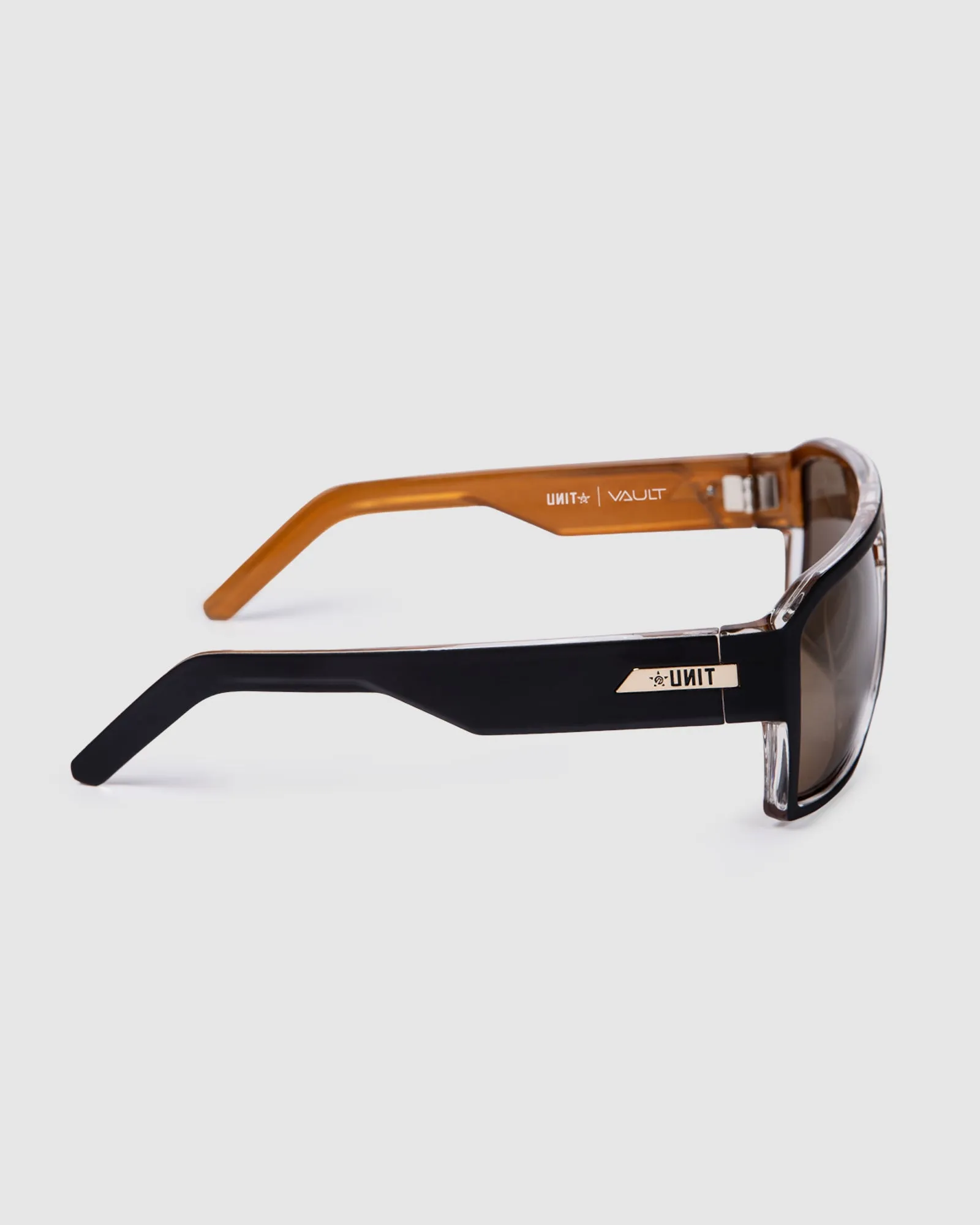 UNIT Sunglasses Vault - Matte Black Gold Polarised