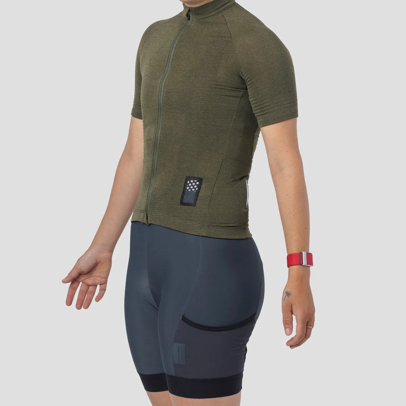 Women's Micro Grid Jersey - Olive 2023