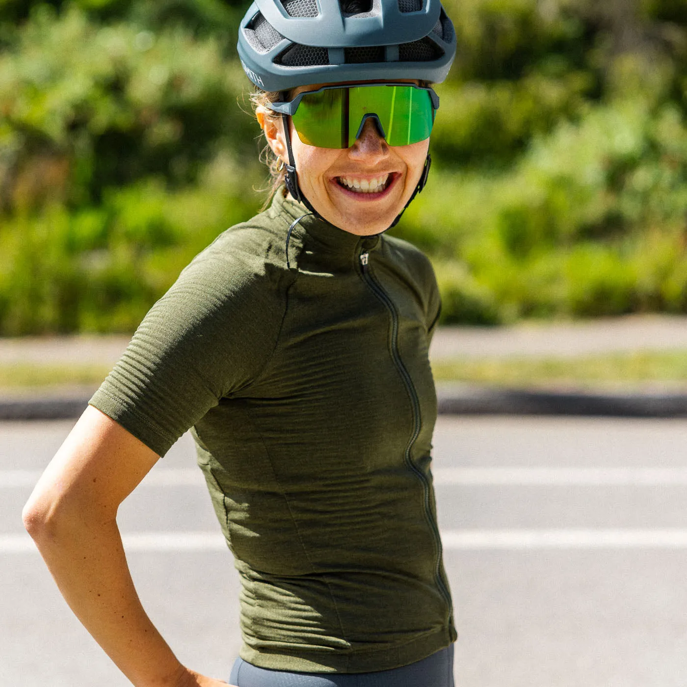 Women's Micro Grid Jersey - Olive 2023