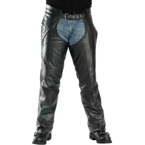 Xelement B7552 Men's Black Easy Fit Premium Motorcycle Chaps